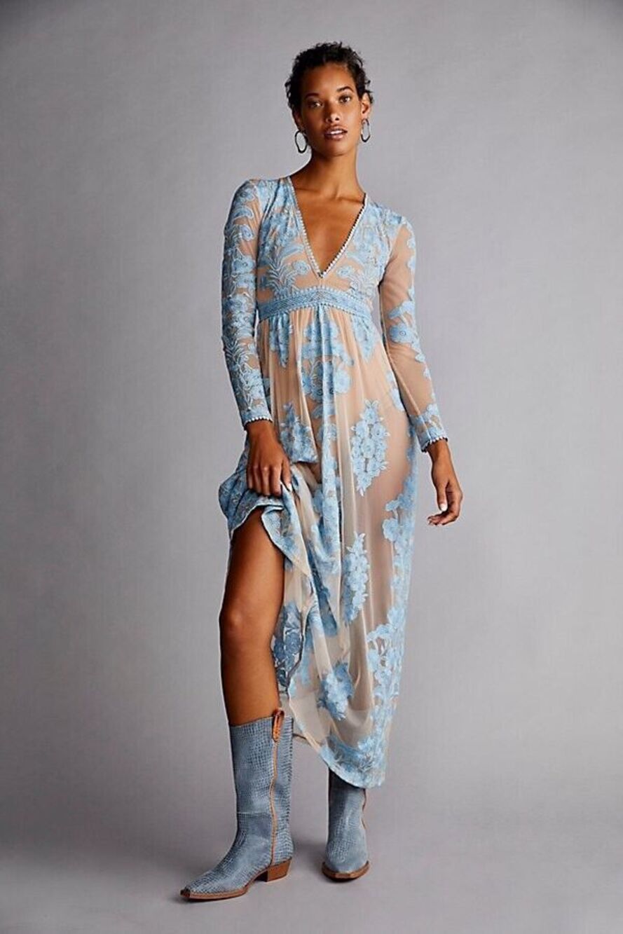 New Free People For Love & Lemons Temecula Maxi Dress Size L